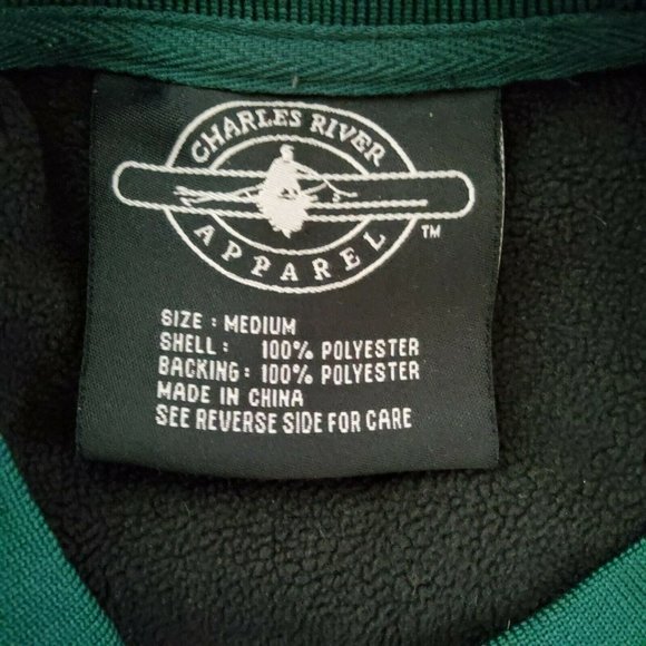 Charles River Apparel Men Sweater Green Size Medium Crewneck Pullover - Picture 3 of 6